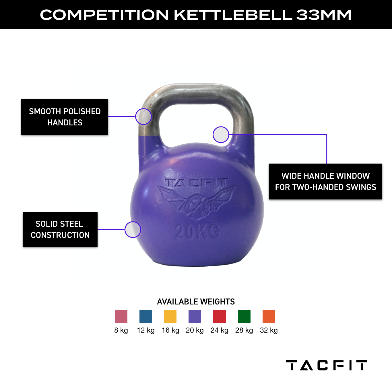 16kg hollow steel competition kettlebell - Fitribution